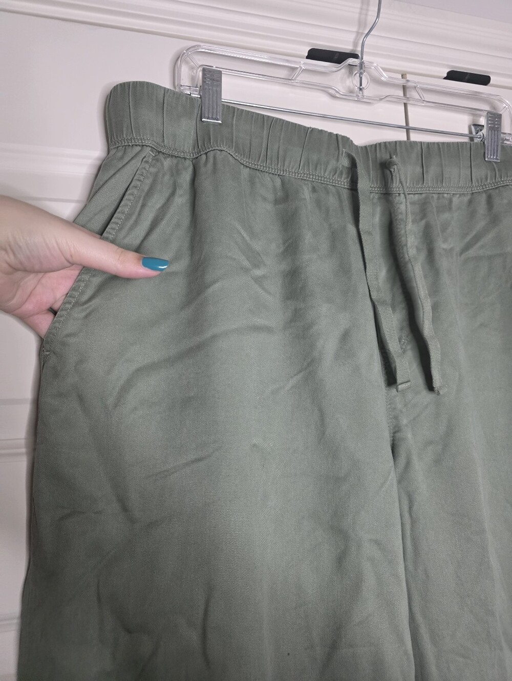 NWT Nine West XXL Womens Olive Lightweight Twill Wide Leg Pants - Picture 16 of 16